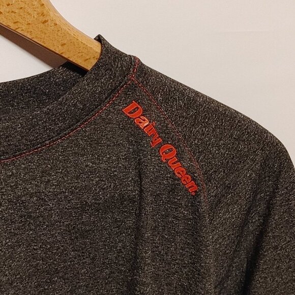 DAIRY QUEEN Employee Shirt Size Large RED SPOON "Go Ahead Eat Dessert first" - Picture 3 of 5